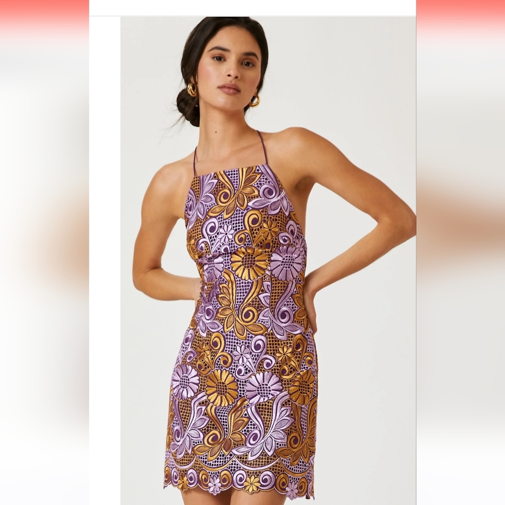 Anthropologie Embroidered Halter Mini Dress SIZE 4 NEW NWT.Style No. 413034869